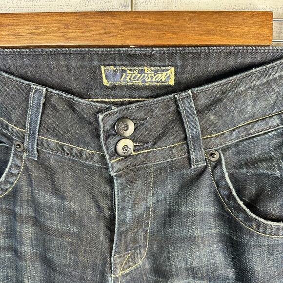 Hudson Womens size 28 Blue Bootcut Jeans Flap Back Pockets British Union Y2K - Picture 6 of 10